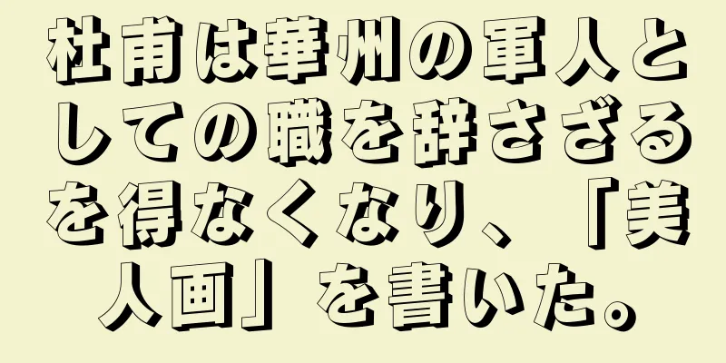 杜甫は華州の軍人としての職を辞さざるを得なくなり、「美人画」を書いた。