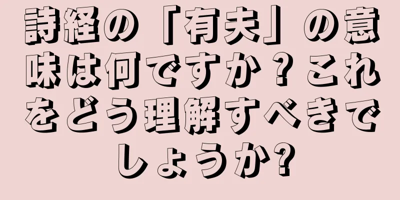 詩経の「有夫」の意味は何ですか？これをどう理解すべきでしょうか?