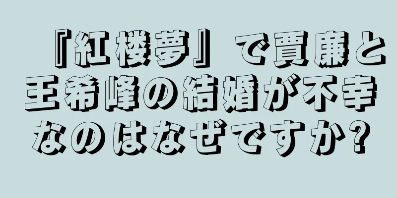 『紅楼夢』で賈廉と王希峰の結婚が不幸なのはなぜですか?