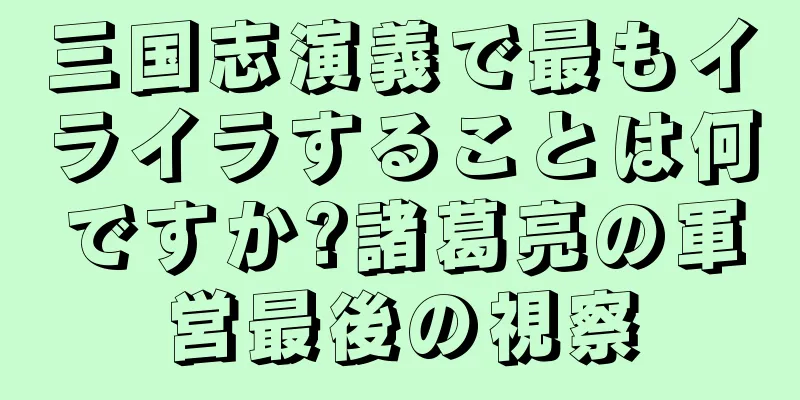 三国志演義で最もイライラすることは何ですか?諸葛亮の軍営最後の視察