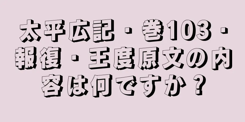 太平広記・巻103・報復・王度原文の内容は何ですか？