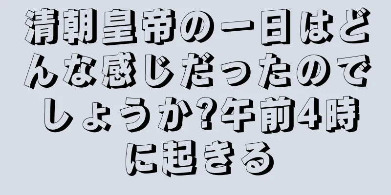 清朝皇帝の一日はどんな感じだったのでしょうか?午前4時に起きる