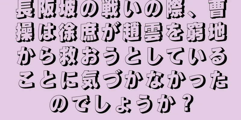 長阪坡の戦いの際、曹操は徐庶が趙雲を窮地から救おうとしていることに気づかなかったのでしょうか？