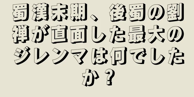 蜀漢末期、後蜀の劉禅が直面した最大のジレンマは何でしたか？