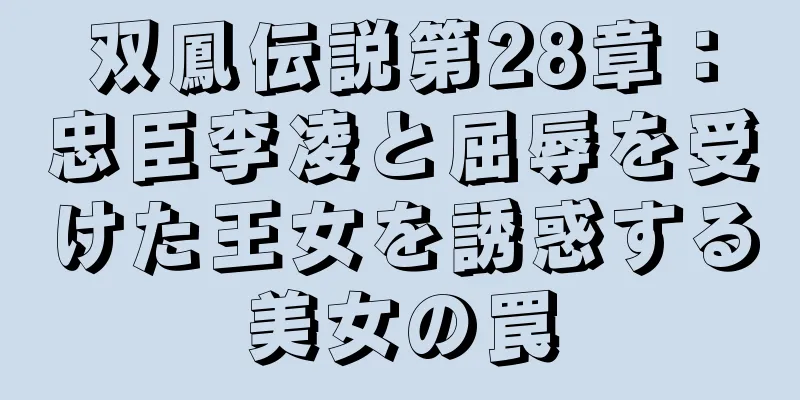 双鳳伝説第28章：忠臣李凌と屈辱を受けた王女を誘惑する美女の罠