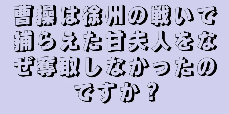 曹操は徐州の戦いで捕らえた甘夫人をなぜ奪取しなかったのですか？