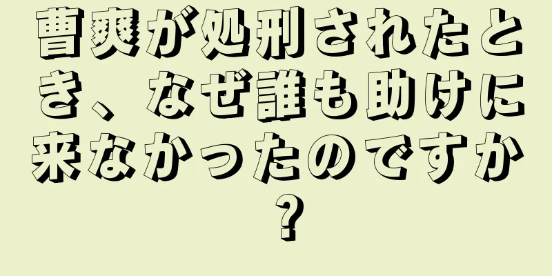 曹爽が処刑されたとき、なぜ誰も助けに来なかったのですか？