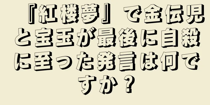 『紅楼夢』で金伝児と宝玉が最後に自殺に至った発言は何ですか？