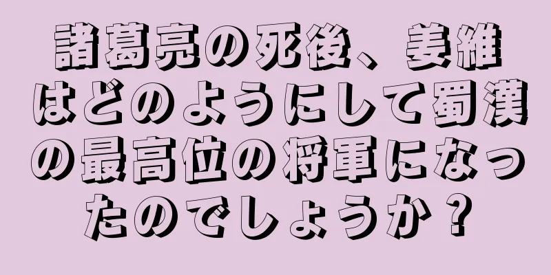 諸葛亮の死後、姜維はどのようにして蜀漢の最高位の将軍になったのでしょうか？