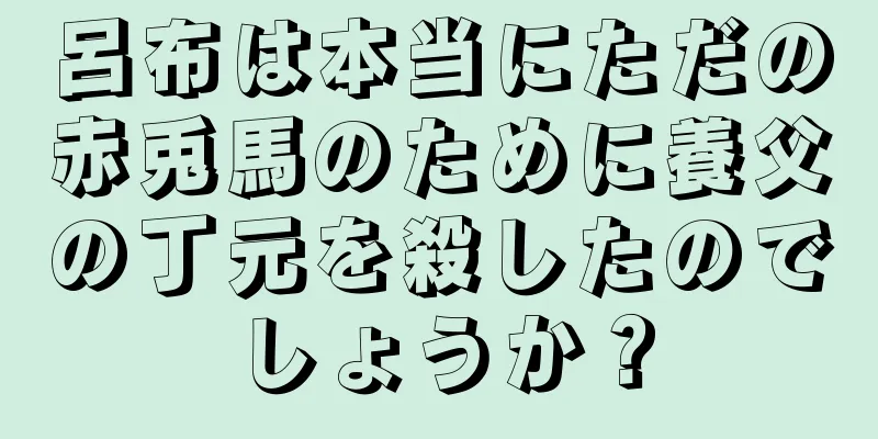 呂布は本当にただの赤兎馬のために養父の丁元を殺したのでしょうか？
