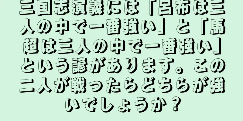三国志演義には「呂布は三人の中で一番強い」と「馬超は三人の中で一番強い」という諺があります。この二人が戦ったらどちらが強いでしょうか？
