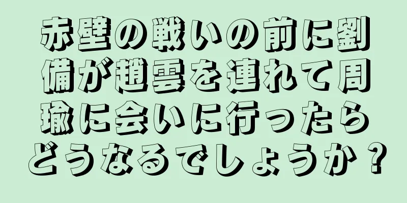 赤壁の戦いの前に劉備が趙雲を連れて周瑜に会いに行ったらどうなるでしょうか？