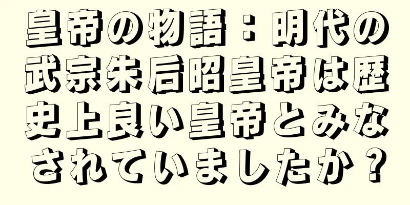 皇帝の物語：明代の武宗朱后昭皇帝は歴史上良い皇帝とみなされていましたか？