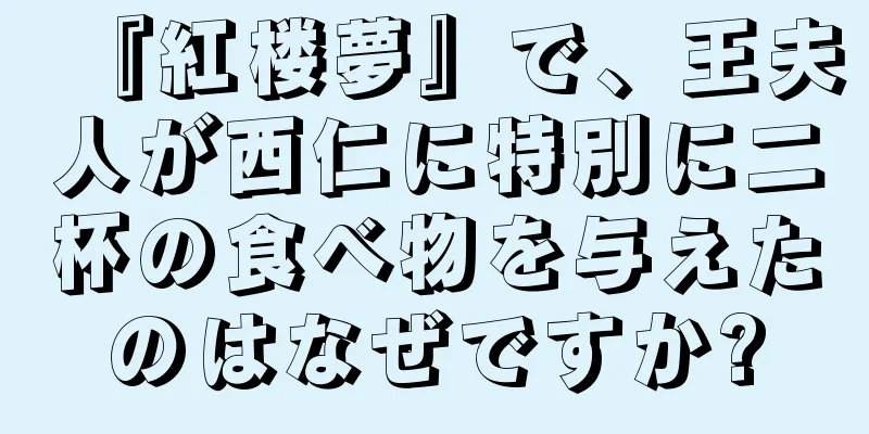『紅楼夢』で、王夫人が西仁に特別に二杯の食べ物を与えたのはなぜですか?