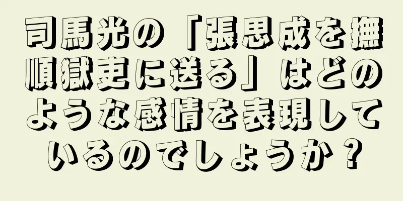 司馬光の「張思成を撫順獄吏に送る」はどのような感情を表現しているのでしょうか？