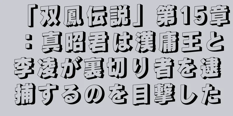 「双鳳伝説」第15章：真昭君は漢庸王と李凌が裏切り者を逮捕するのを目撃した