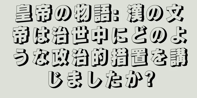 皇帝の物語: 漢の文帝は治世中にどのような政治的措置を講じましたか?