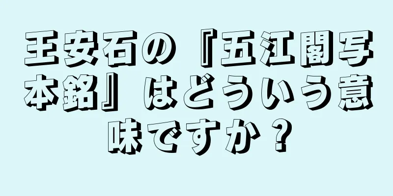 王安石の『五江閣写本銘』はどういう意味ですか？