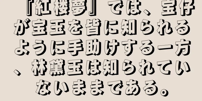 『紅楼夢』では、宝仔が宝玉を皆に知られるように手助けする一方、林黛玉は知られていないままである。