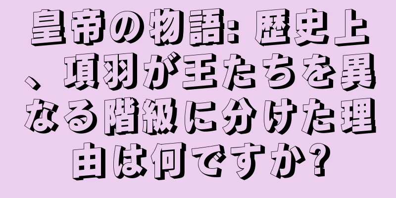 皇帝の物語: 歴史上、項羽が王たちを異なる階級に分けた理由は何ですか?