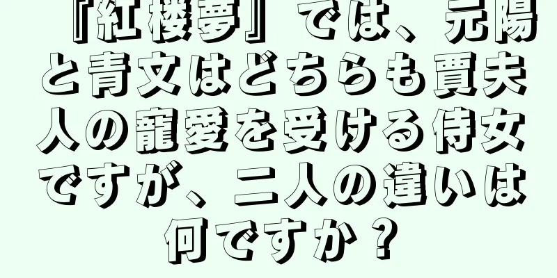『紅楼夢』では、元陽と青文はどちらも賈夫人の寵愛を受ける侍女ですが、二人の違いは何ですか？