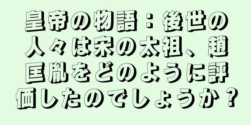 皇帝の物語：後世の人々は宋の太祖、趙匡胤をどのように評価したのでしょうか？