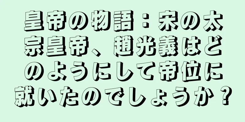 皇帝の物語：宋の太宗皇帝、趙光義はどのようにして帝位に就いたのでしょうか？