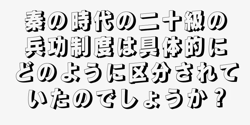 秦の時代の二十級の兵功制度は具体的にどのように区分されていたのでしょうか？