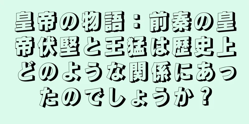 皇帝の物語：前秦の皇帝伏堅と王猛は歴史上どのような関係にあったのでしょうか？