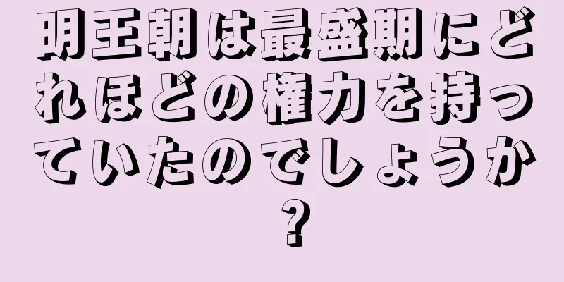 明王朝は最盛期にどれほどの権力を持っていたのでしょうか？