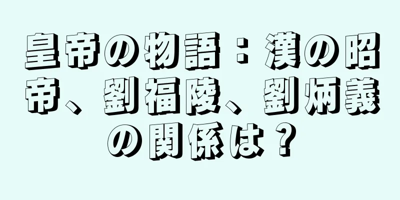 皇帝の物語：漢の昭帝、劉福陵、劉炳義の関係は？
