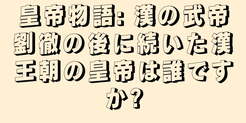 皇帝物語: 漢の武帝劉徹の後に続いた漢王朝の皇帝は誰ですか?