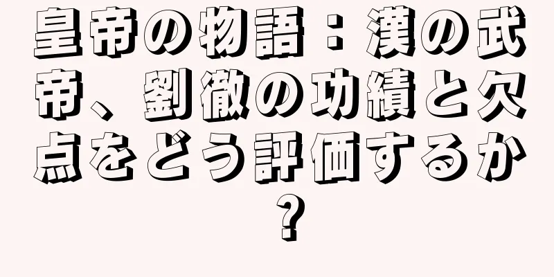 皇帝の物語：漢の武帝、劉徹の功績と欠点をどう評価するか？