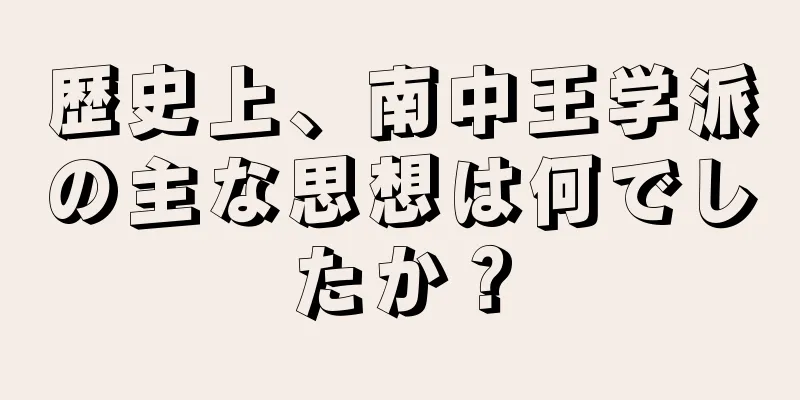 歴史上、南中王学派の主な思想は何でしたか？