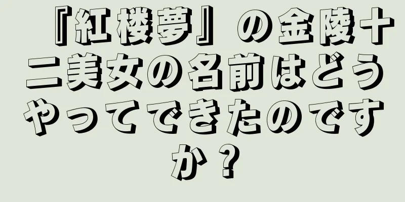 『紅楼夢』の金陵十二美女の名前はどうやってできたのですか？