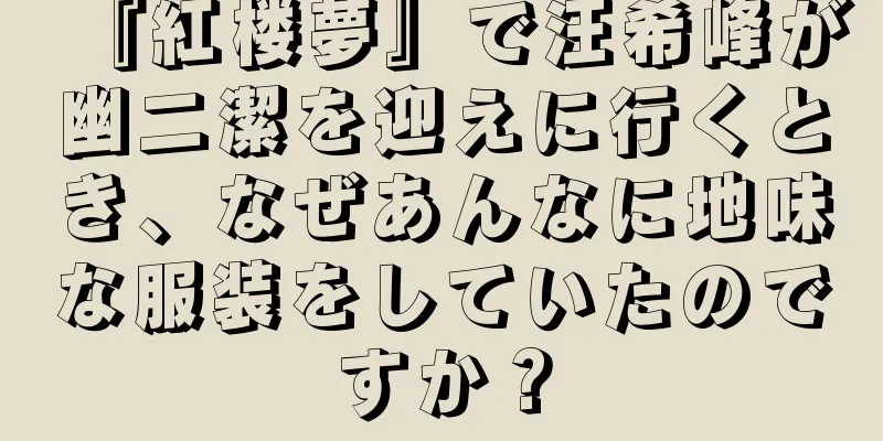 『紅楼夢』で汪希峰が幽二潔を迎えに行くとき、なぜあんなに地味な服装をしていたのですか？