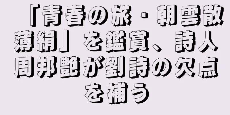 「青春の旅・朝雲散薄絹」を鑑賞、詩人周邦艶が劉詩の欠点を補う
