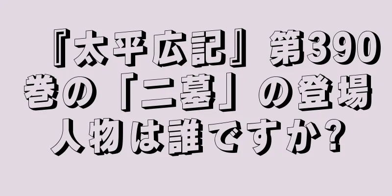 『太平広記』第390巻の「二墓」の登場人物は誰ですか?