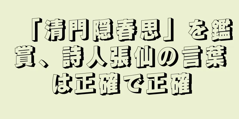 「清門隠春思」を鑑賞、詩人張仙の言葉は正確で正確