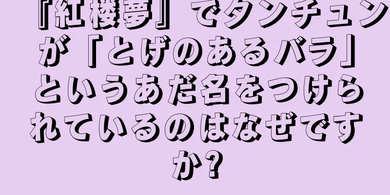 『紅楼夢』でタンチュンが「とげのあるバラ」というあだ名をつけられているのはなぜですか?