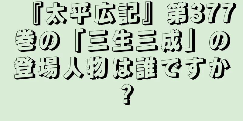 『太平広記』第377巻の「三生三成」の登場人物は誰ですか？