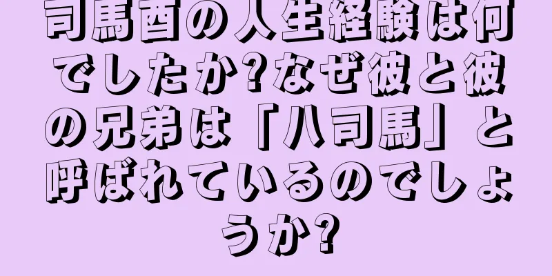 司馬酉の人生経験は何でしたか?なぜ彼と彼の兄弟は「八司馬」と呼ばれているのでしょうか?