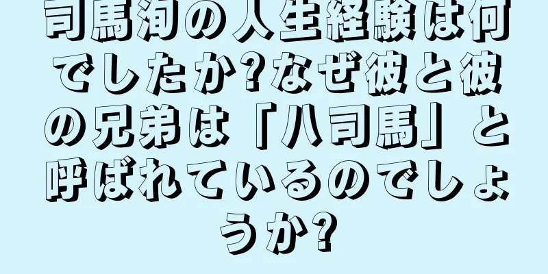 司馬洵の人生経験は何でしたか?なぜ彼と彼の兄弟は「八司馬」と呼ばれているのでしょうか?