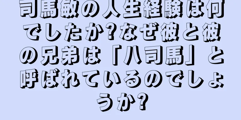 司馬敏の人生経験は何でしたか?なぜ彼と彼の兄弟は「八司馬」と呼ばれているのでしょうか?