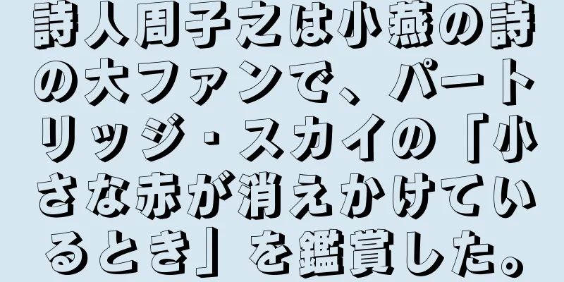 詩人周子之は小燕の詩の大ファンで、パートリッジ・スカイの「小さな赤が消えかけているとき」を鑑賞した。