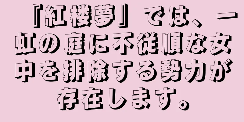 『紅楼夢』では、一虹の庭に不従順な女中を排除する勢力が存在します。