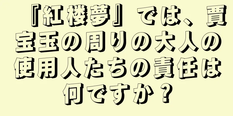 『紅楼夢』では、賈宝玉の周りの大人の使用人たちの責任は何ですか？