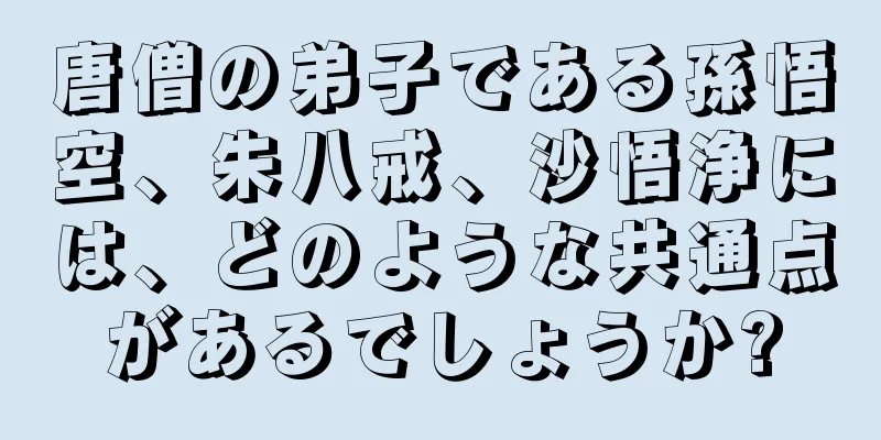 唐僧の弟子である孫悟空、朱八戒、沙悟浄には、どのような共通点があるでしょうか?