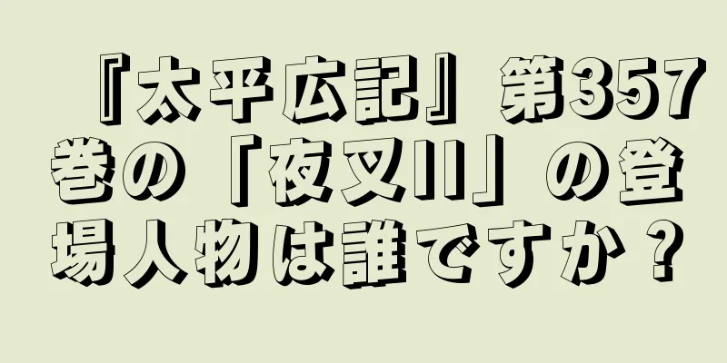 『太平広記』第357巻の「夜叉II」の登場人物は誰ですか？