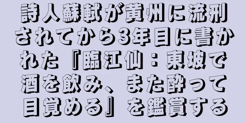 詩人蘇軾が黄州に流刑されてから3年目に書かれた『臨江仙：東坡で酒を飲み、また酔って目覚める』を鑑賞する